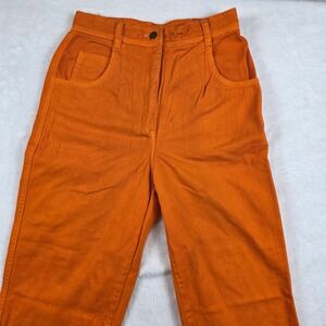 Real Clothes Saks Fifth Avenue Mom Jeans Women 25 Orange Excellent High Waist
